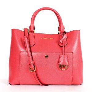 Michael Kors Pink Satchel with Gold Accents